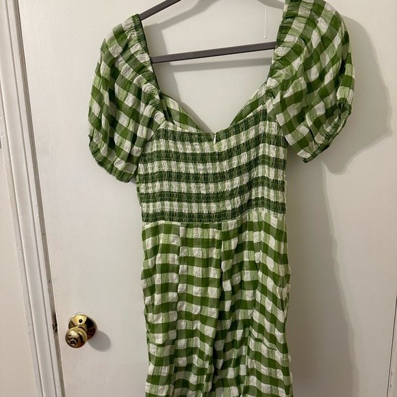 Vestique In A Pickle green plaid romper size medium! - Picture 3 of 4